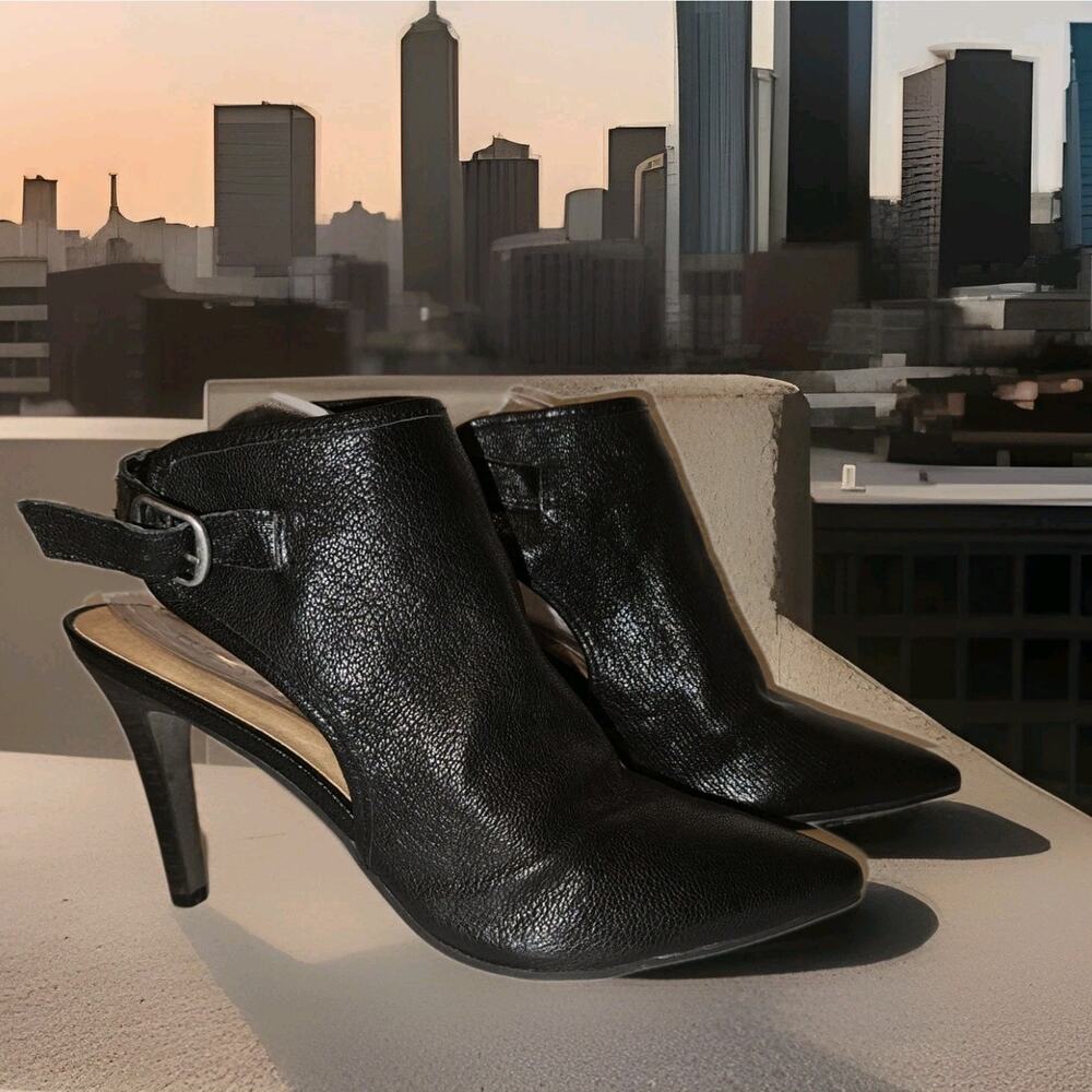 New! Lucky Brand Women's Thezza Leather Heel Shoes Black Size 10